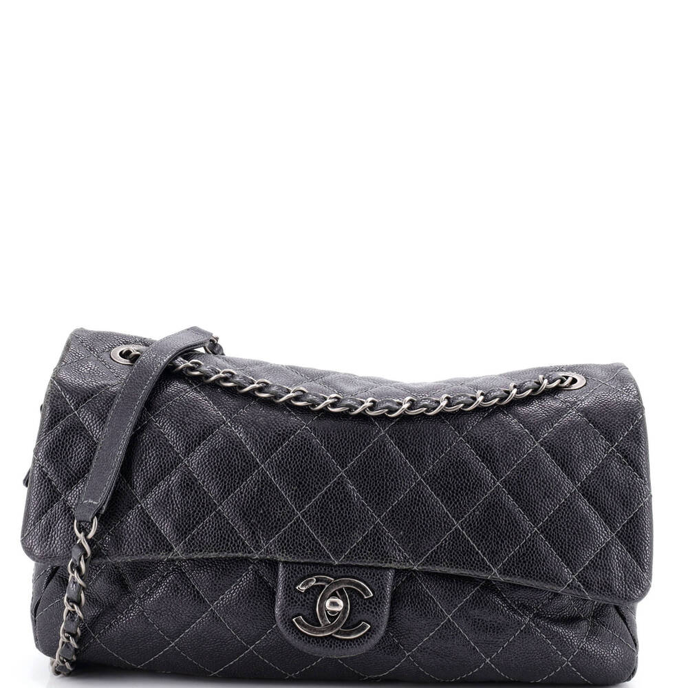 Chanel Jumbo Easy Flap Bag Quilted Caviar
